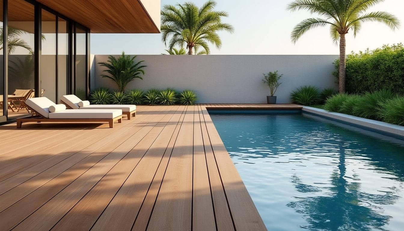 découvrez un comparatif complet entre les terrasses en fiberdeck et les terrasses composites autour du bassin, mettant en avant la résistance à la chaleur et l'entretien facilité pour choisir la meilleure option.