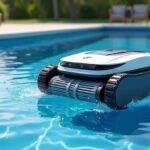 découvrez le robot nettoyeur autonome qui brosse efficacement la ligne d'eau des piscines à coque, garantissant une propreté optimale sans effort.