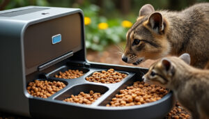 découvrez comment un distributeur automatique innovant fractionne les rations alimentaires pour mieux gérer l'alimentation des animaux boulimiques, assurant leur santé et leur bien-être.