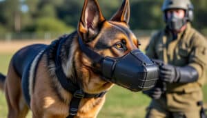 découvrez comment la muselière de frappe protège efficacement les intervenants lors des entraînements de chiens d'utilité, assurant sécurité et contrôle optimal.