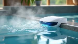 le brominateur diffuse un désinfectant inodore et efficace dans l'eau des spas chauffés pour garantir une eau propre et cristalline.