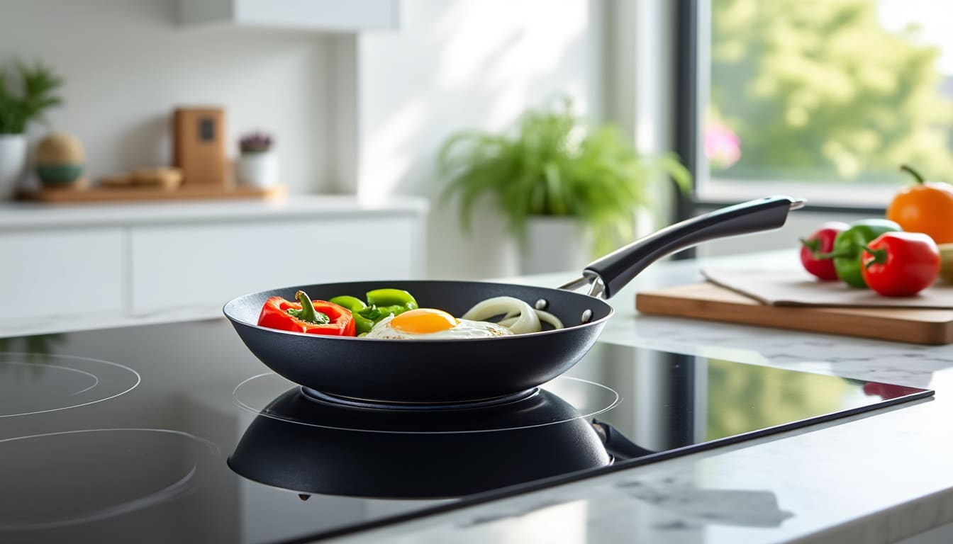 découvrez comment une poêle antiadhésive permet de cuisiner rapidement tout en limitant l'utilisation de matière grasse pour des repas sains et savoureux.