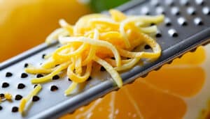 le zesteur microplane râpe finement l'écorce des agrumes, capturant uniquement la partie colorée pour éviter l'amertume de l'albédo. parfait pour sublimer vos recettes avec précision.