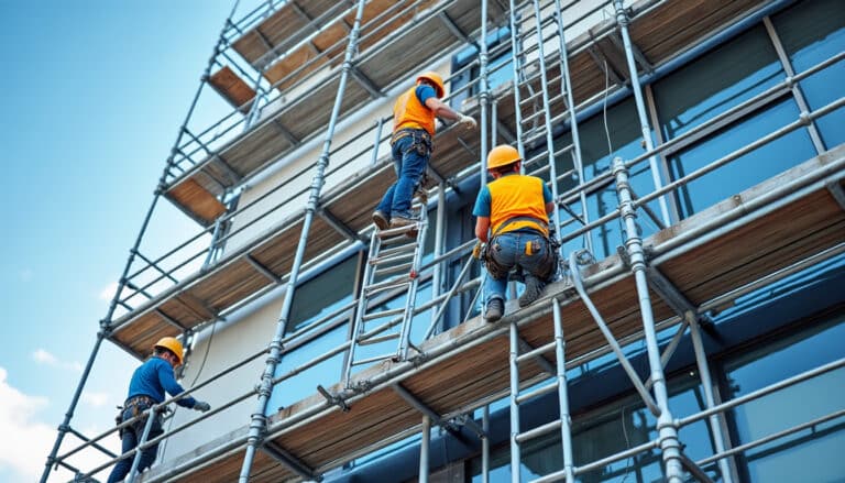 découvrez comment l'échafaudage tubulaire assure la sécurité des artisans peintres lors des travaux en hauteur, alliant stabilité et facilité d'installation.