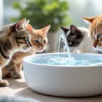 la fontaine à eau stimule l'hydratation régulière des chats prédisposés aux calculs rénaux, favorisant leur santé et leur bien-être au quotidien.