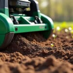 la motobineuse émiette en surface les mottes de terre, préparant efficacement les futurs potagers pour une culture optimale.