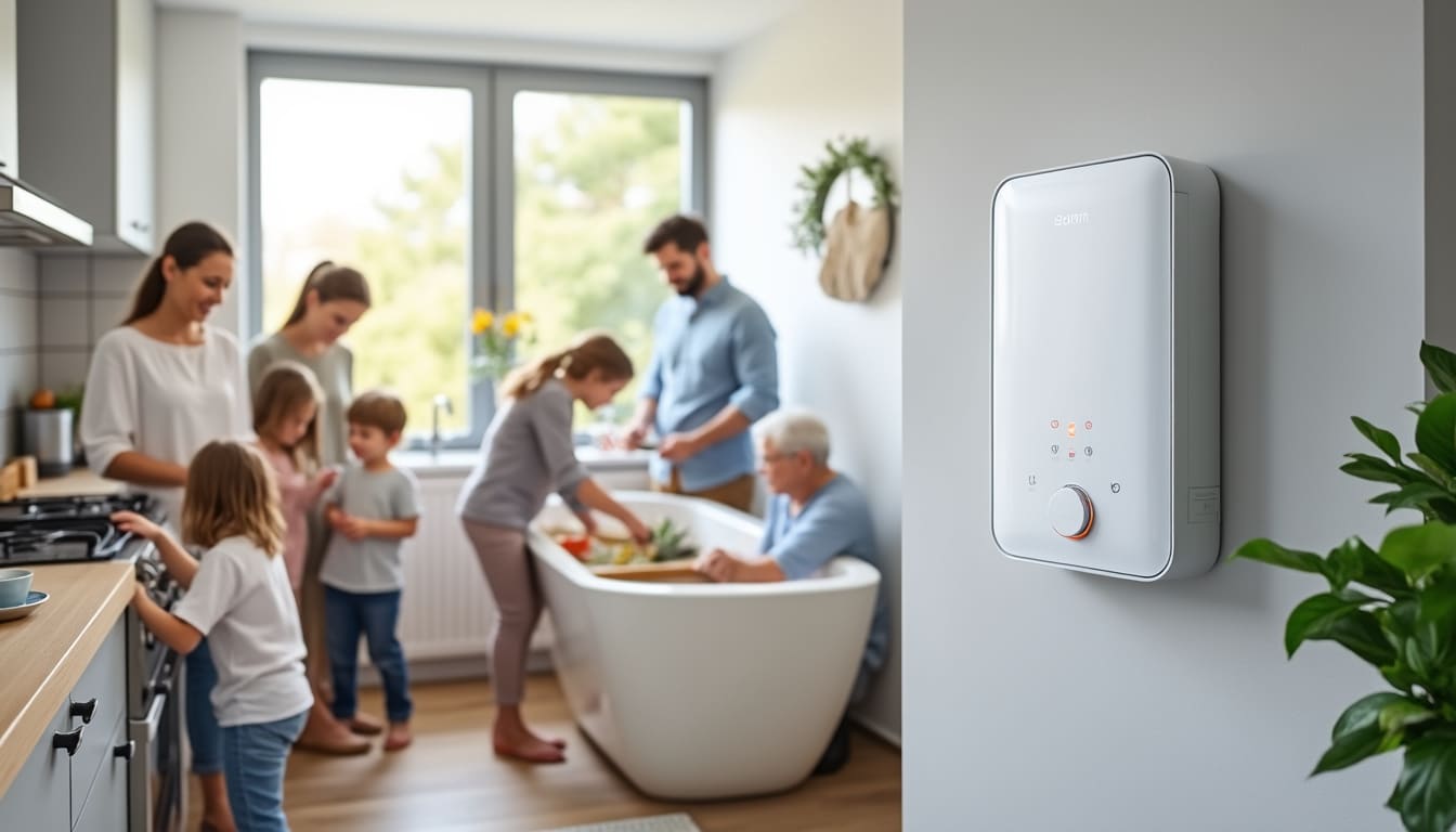 découvrez comment le chauffe-eau thermodynamique fournit une eau chaude sanitaire efficace et économique, idéale pour les familles nombreuses.