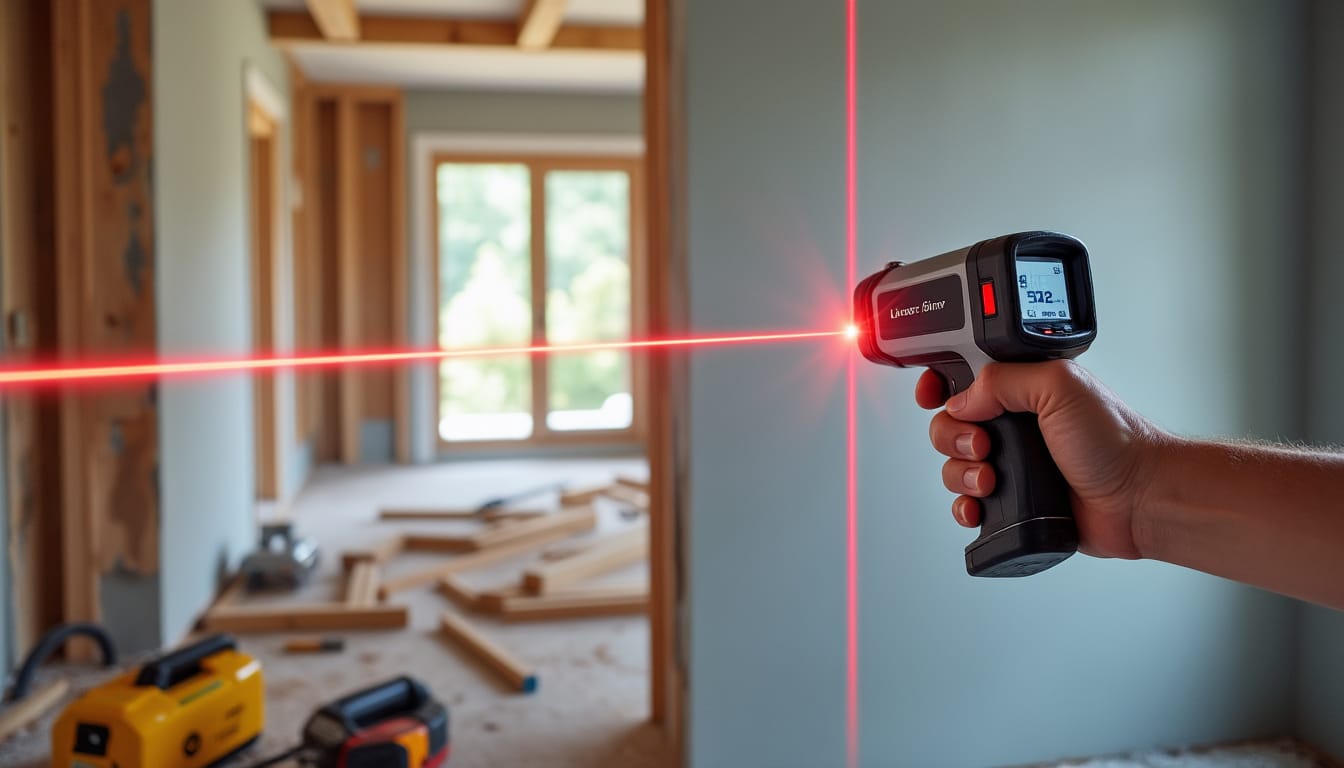 découvrez comment le télémètre laser permet de mesurer instantanément la surface des pièces à rénover, pour des travaux précis et rapides.