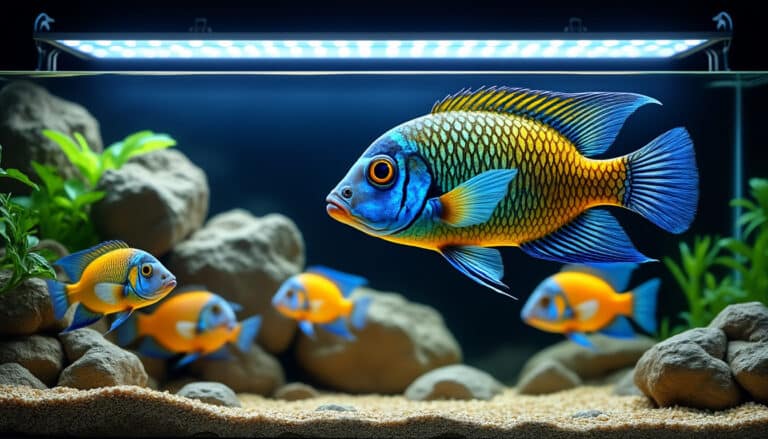 découvrez comment une rampe led intensifie les couleurs éclatantes des cichlidés africains et sublime leur aquarium.