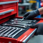 découvrez comment une servante d’atelier facilite le rangement des clés plates et aide les mécaniciens automobiles à garder leurs outils organisés et accessibles.