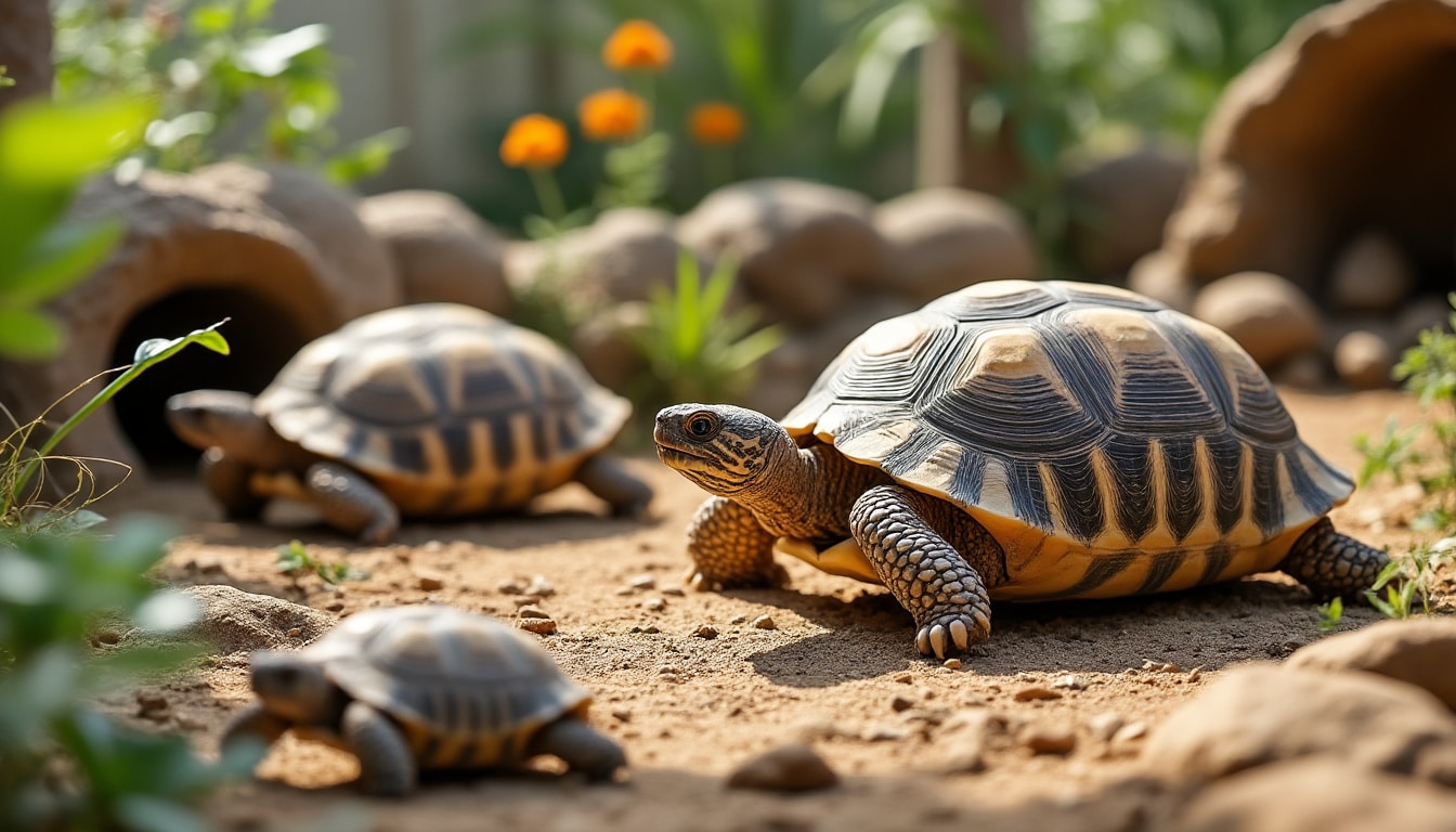 découvrez comment aménager un enclos extérieur sécurisé pour permettre aux jeunes tortues terrestres de profiter du soleil en toute sécurité.